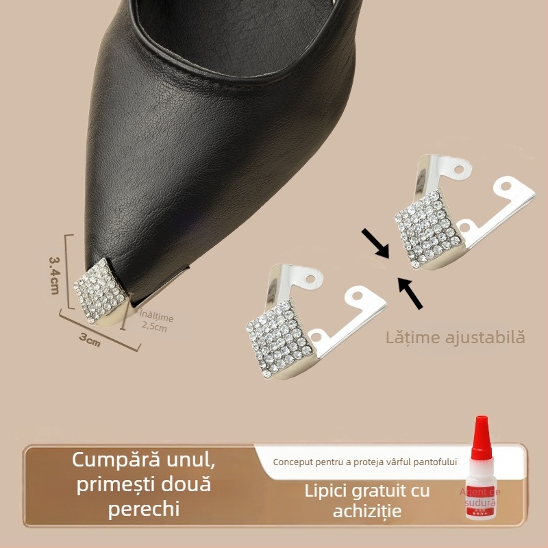 Protecție pentru degete de la picioare, Protecție pentru degete de la picioare, Vârf de pantof anti-lovitură, Husă din piele pentru vârful pantofului, Repararea tocurilor înalte, Geantă cu vârful ascuțit, Artefact cu cap metalic pentru degete