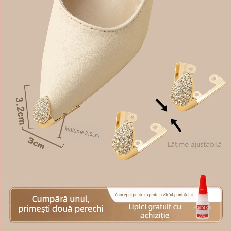 Protecție pentru degete de la picioare, Protecție pentru degete de la picioare, Vârf de pantof anti-lovitură, Husă din piele pentru vârful pantofului, Repararea tocurilor înalte, Geantă cu vârful ascuțit, Artefact cu cap metalic pentru degete