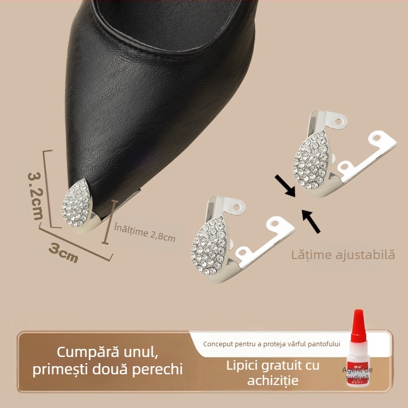 Protecție pentru degete de la picioare, Protecție pentru degete de la picioare, Vârf de pantof anti-lovitură, Husă din piele pentru vârful pantofului, Repararea tocurilor înalte, Geantă cu vârful ascuțit, Artefact cu cap metalic pentru degete