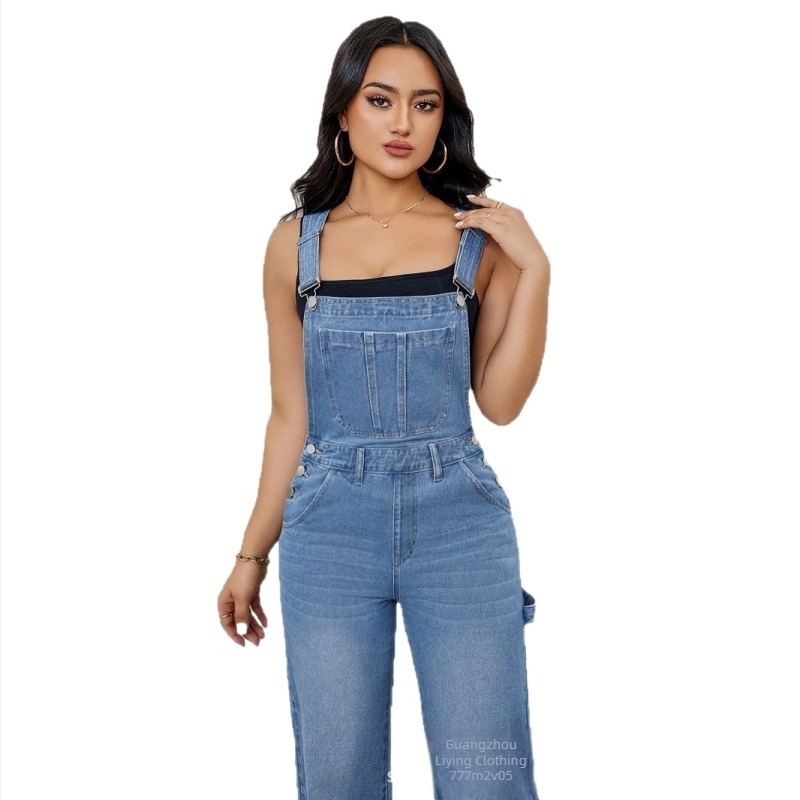 Blugi pentru femei, la mare căutare, exclusivi pentru comerțul exterior european și american, salopete din denim spălat cu personalitate