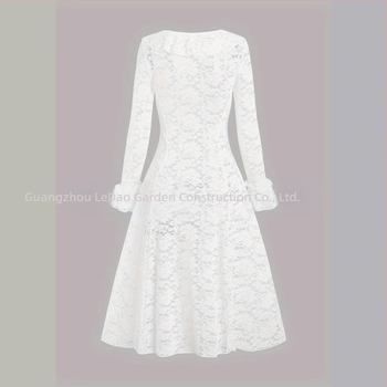 Rochie lungă, linie A, cu volane, din linie, pentru femei europene și americane, de culoare solidă, cu dantelă și volane transparente