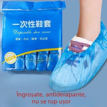 Husă de pantofi din plastic rezistentă la praf de uz casnic, Unisex, impermeabilă, pentru pantofi, material nou, PE, pentru picior, îngroșată, de unică folosință