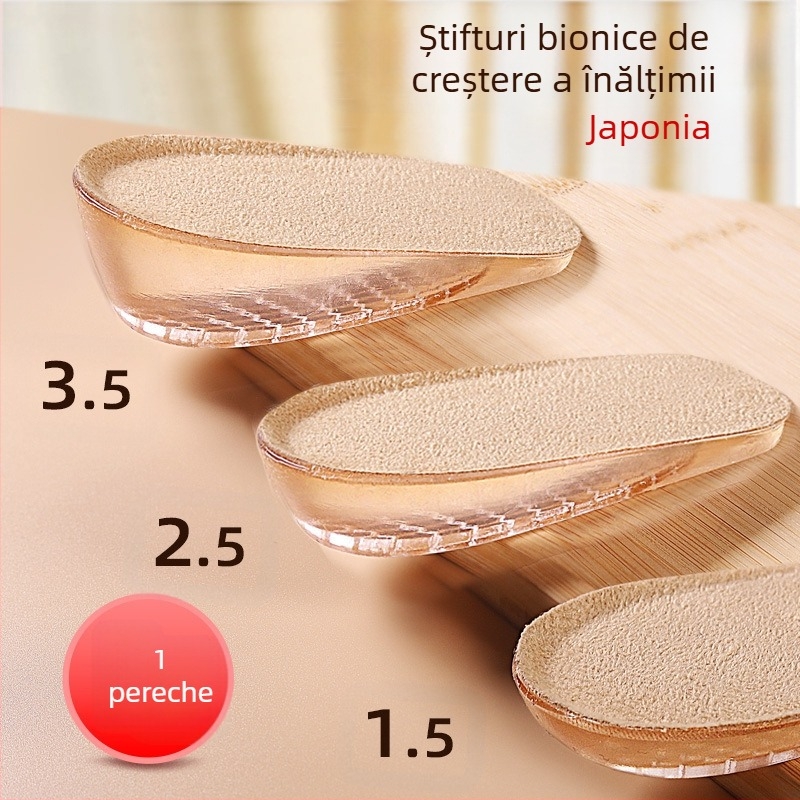 Brant interior cu înălțime pentru femei, pernuță invizibilă pentru cizme, special pentru sport casual, deodorant, respirabil și confortabil, jumătate de pernuță din silicon pentru bărbați care nu obosește picioarele