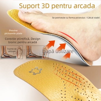 Suport pentru arcul piciorului din piele, corecție sportivă, branț interior, despărțire XO, picior plat, corecție, absorbție a transpirației, dezodorizare