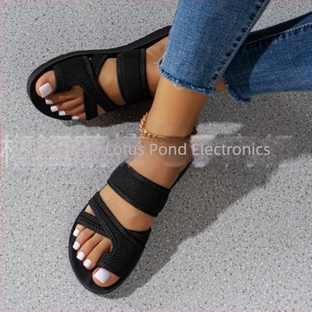 Papuci de plajă pentru femei, cu fund moale, respirabil, cu plasă, antiderapantă și antiderapantă, la modă europeană și americană, 2024