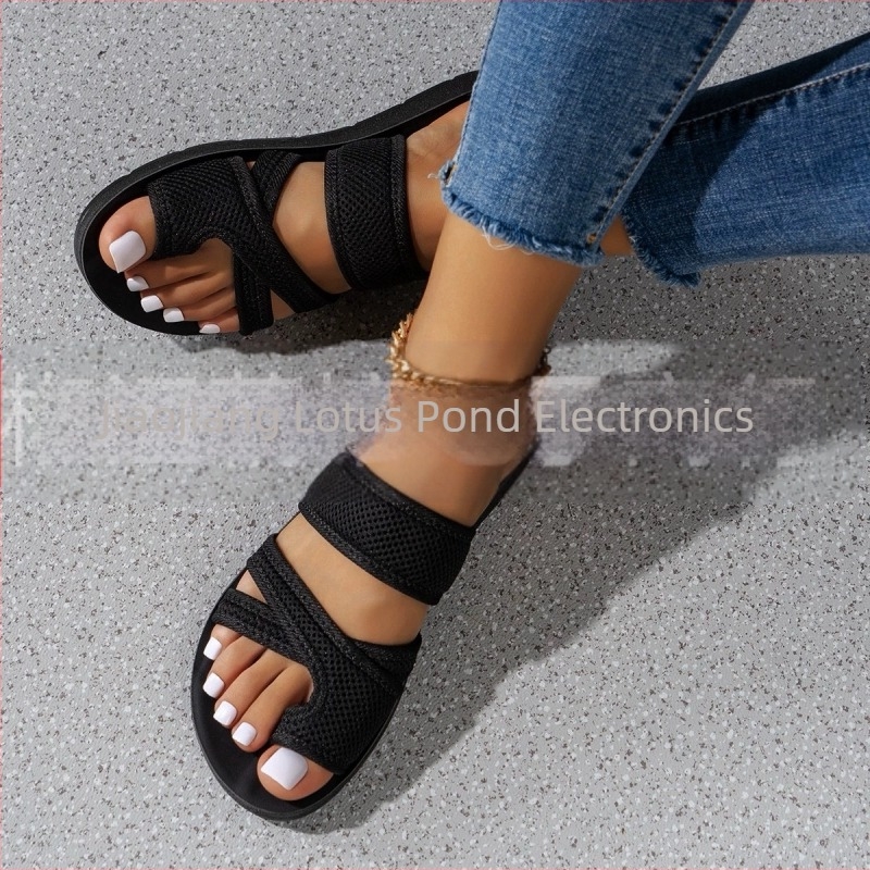 Papuci de plajă pentru femei, cu fund moale, respirabil, cu plasă, antiderapantă și antiderapantă, la modă europeană și americană, 2024