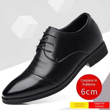 Pantofi sport din piele pentru bărbați, stil formal de afaceri, respirabili, cu creștere în înălțime, invizibili, cu creștere înălțime de 6 cm, pantofi pentru bărbați, single