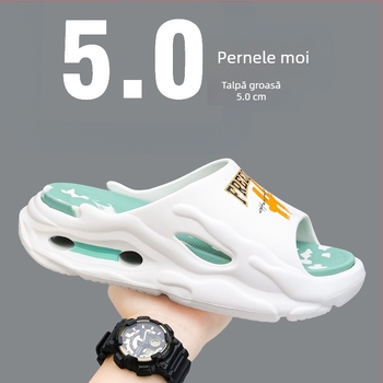 Papuci de plajă la modă pentru bărbați, de vară, pentru adolescenți, care se simt ca și cum ar păși pe excremente, pentru sport, băieți, cu talpă groasă, fără miros urât.