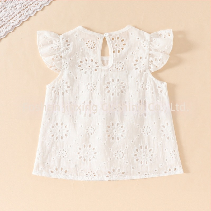 Bluză albă drăguță cu fulgi de zăpadă pentru bebeluși, vară nouă 2024