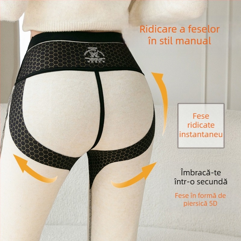 Pantaloni sport cu căptușeală din fleece, cu buzunar dublu, stil corn rechin, îmbrăcăminte de exterior pentru femei, toamnă și iarnă, talie înaltă, mărime plus, dolofan, colanți de yoga micro