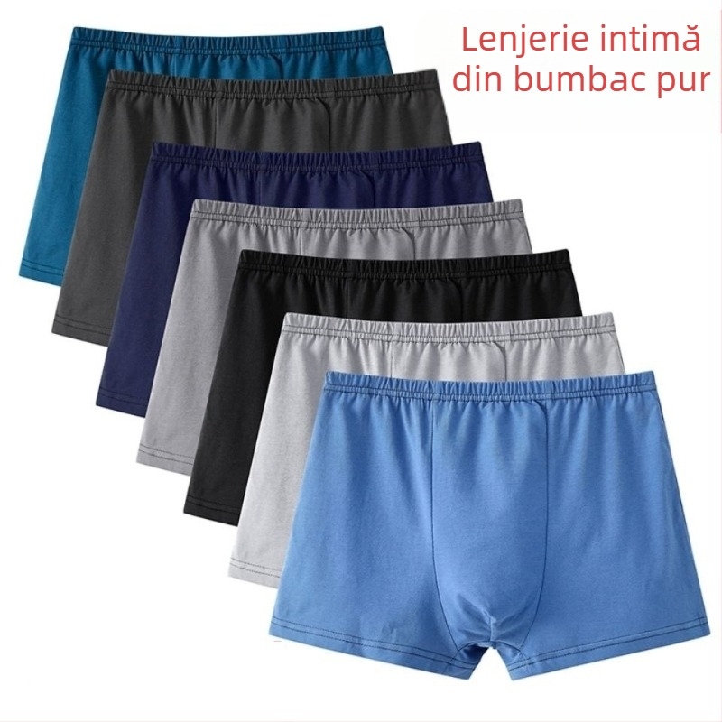 Lenjerie intimă din bumbac pentru bărbați, boxeri lejeri, mărime plus, boxeri respirabili, talie medie, pantaloni scurți din bumbac, en-gros