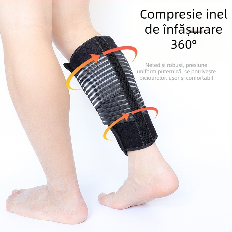 Bandaj sport elastic dublu compresiv transfrontalier nou, compresie pentru gambe, reglabil cu velcro, pentru alergare