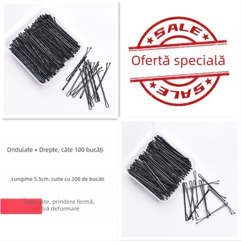 200 agrafe de păr vopsite cu spray negru, cleme din oțel, agrafe de păr, cleme pentru breton, accesorii de păr unisex, stil japonez și coreean