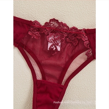 Lenjerie intimă pentru femei, cu flori brodate, cu perspectivă, sutien sexy, costum de sutien 2405