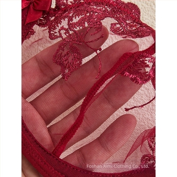Lenjerie intimă pentru femei, cu flori brodate, cu perspectivă, sutien sexy, costum de sutien 2405