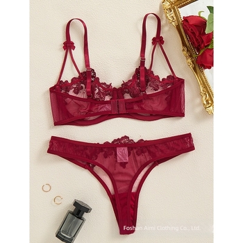 Lenjerie intimă pentru femei, cu flori brodate, cu perspectivă, sutien sexy, costum de sutien 2405