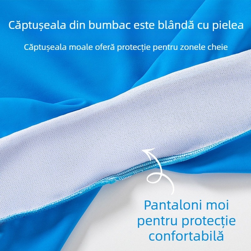 Costum de baie pentru copii băieți 2025 costum de baie dintr-o singură bucată nou, mărime medie și mare, costum de baie de antrenament pentru băieți, cu desene animate, gât rotund, confortabil