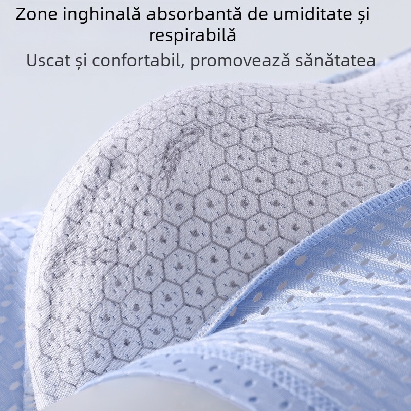 Lenjerie intimă pentru bărbați Ice Silk, din plasă, fără sudură, boxeri antibacterieni, boxeri sport respirabili pentru tineret, primăvara și vara, pot fi trimiși în numele