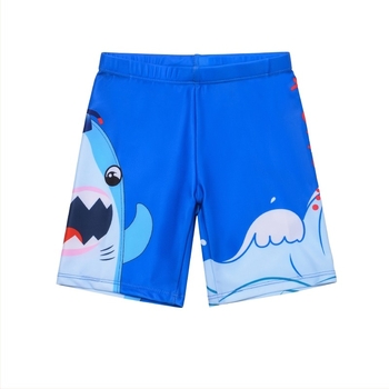 Costum de baie pentru copii cu mânecă lungă, cu desene animate și rechini zâmbitori, din două piese, cu uscare rapidă și protecție solară, fabrica de comerț exterior
