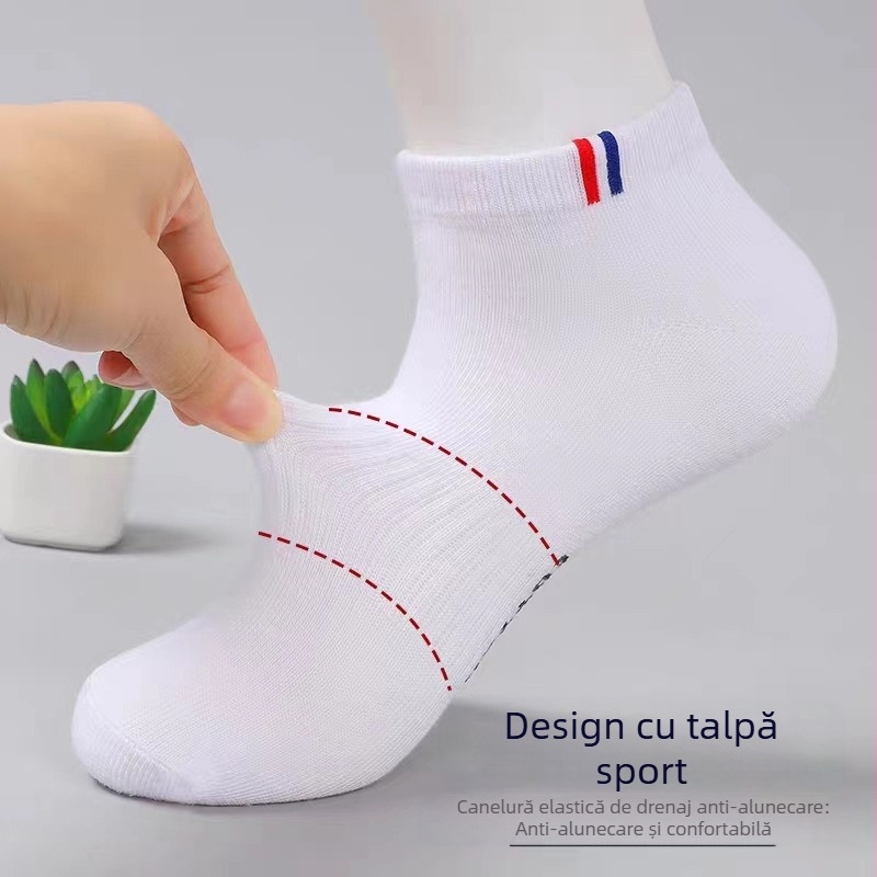 Șosete de primăvară și de vară pentru bărbați, șosete scurte, anti-alunecare, absorbante de transpirație, respirabile, de vară, subțiri, cu barcă, șosete casual sport la modă