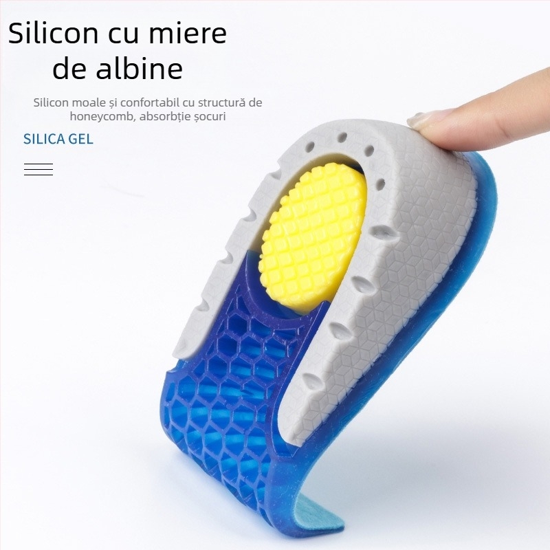 Brant interior cu pernă de înălțime TPE pentru bărbați și femei, moale și confortabil, invizibil, elastic, tip fagure de miere, care nu obosit piciorul