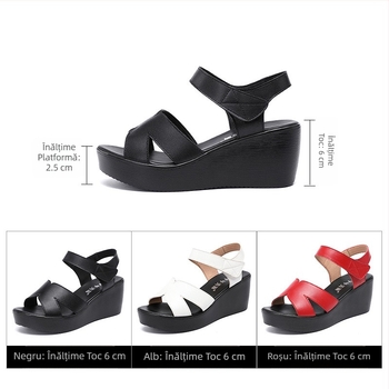 Sandale cu platformă și velcro pentru femei, vara 2024, cu toc mediu, platformă, platformă, toate asortate, sandale cu toc înalt, mărime plus