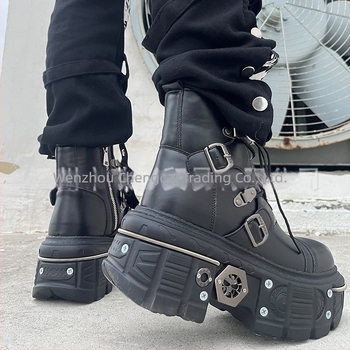 Cizme scurte Y2K cu fund gros 2024, cizme Martin transfrontaliere pentru comerț exterior european și american, stil gotic, cizme punk de locomotivă pentru femei