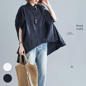 Tricou de vară în stil japonez, stil occidental, cu imprimeu floral, scurt și lung, cu imprimeu floral, plus size