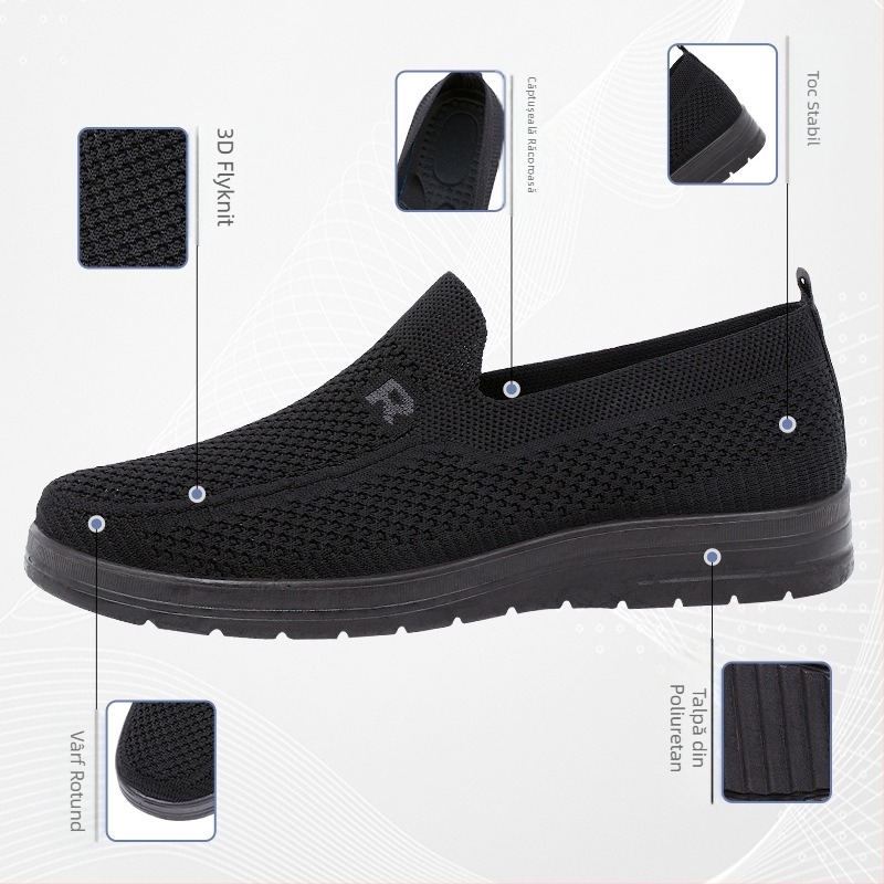 Pantofi sport pentru bărbați, pantofi sport cu un singur strat, respirabili, antiderapanți, pentru vârstnici și persoane în vârstă, cu talpă moale, anti-miros, sport, casual, pentru bărbați