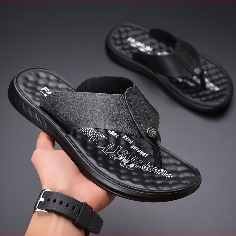 Pantofi de plajă pentru bărbați, cu dublă utilizare, cu fund moale, antiderapanți, sport casual, confortabili, cu platformă, sandale cu pernă de masaj pentru bărbați