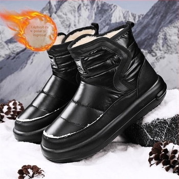 Pantofi de iarnă pentru bărbați, căptușiți cu fleece, îngroșați, Martin, cizme calde de lucru din bumbac, sport, casual, cizme de zăpadă la modă, 2024, noi