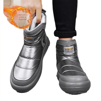 Pantofi de iarnă pentru bărbați, căptușiți cu fleece, îngroșați, Martin, cizme calde de lucru din bumbac, sport, casual, cizme de zăpadă la modă, 2024, noi