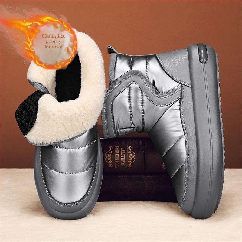 Pantofi de iarnă pentru bărbați, căptușiți cu fleece, îngroșați, Martin, cizme calde de lucru din bumbac, sport, casual, cizme de zăpadă la modă, 2024, noi