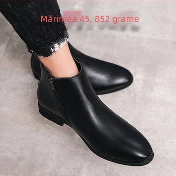 Cizme de primăvară și toamnă britanice pentru bărbați, cizme din piele cu vârf înalt, la modă, cu potrivire scurtă, cizme Martin pentru bărbați, cizme din piele la modă