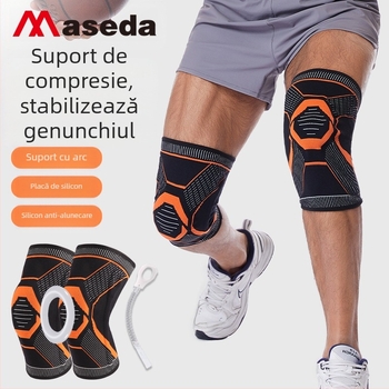 Genunchiera din silicon cu arc, anti-alunecare, suport pentru genunchi, coardă caldă pentru sărituri, ciclism, alpinism, inel din silicon, sport, genunchiera