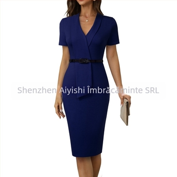 Amazon 2024 rochie transfrontalieră europeană și americană pentru femei, modă sexy și elegantă, cu curea de șold, cusături profesionale
