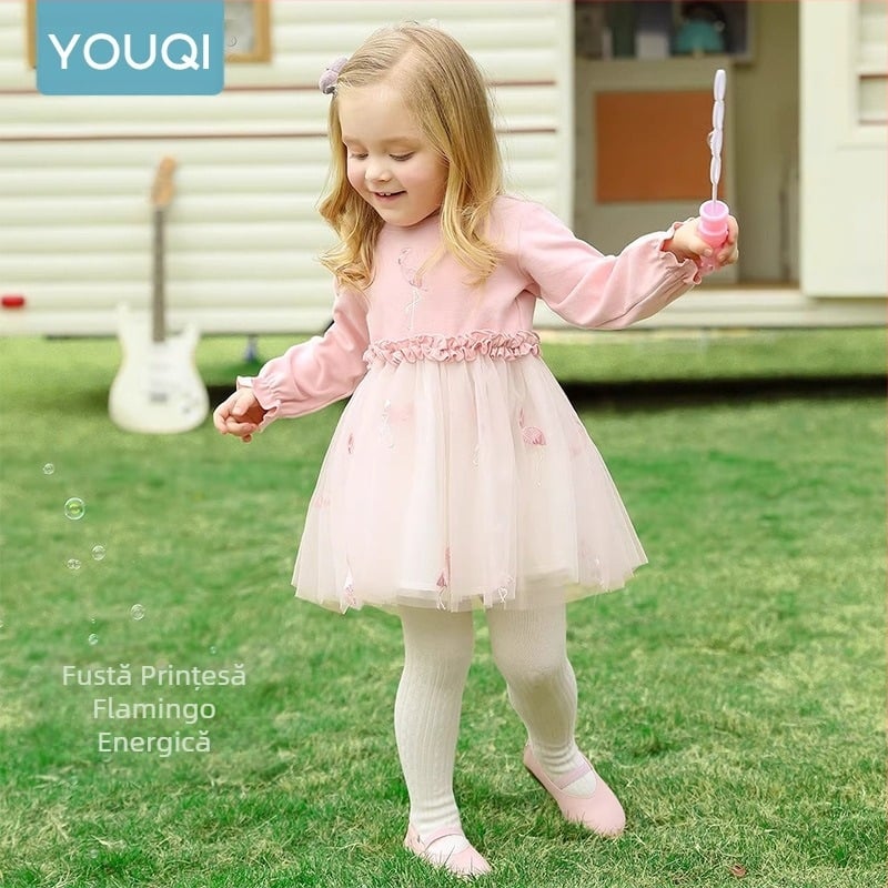 Rochie pentru fete Youqi toamna 2024 fustă de prințesă pentru bebeluși fustă pentru copii rochie de primăvară și toamnă