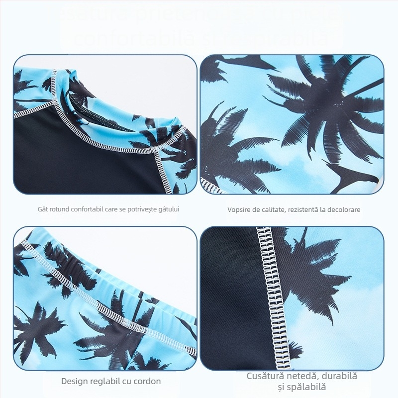 Costume de baie pentru copii, costum de baie pentru băieți, model mijlociu și mare, split 2025, costum de baie nou pentru băieți, cu protecție solară, costum de baie pentru izvoare termale