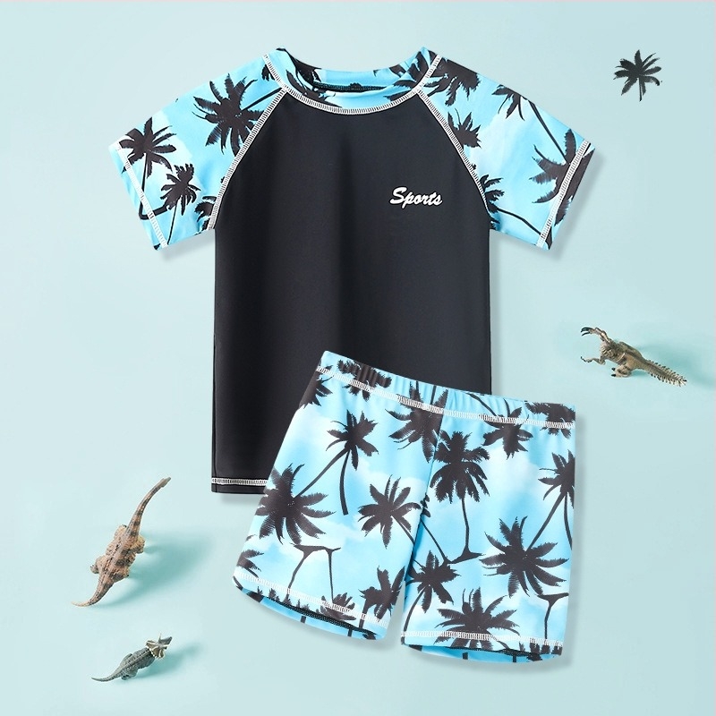 Costume de baie pentru copii, costum de baie pentru băieți, model mijlociu și mare, split 2025, costum de baie nou pentru băieți, cu protecție solară, costum de baie pentru izvoare termale