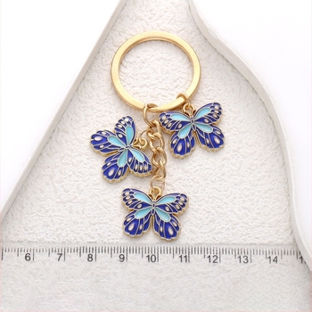 Stil dulce ulei care picură fluture albastru pandantiv breloc accesorii bijuterii geantă mică crossbody geantă pandantiv cel mai bun prieten versatil