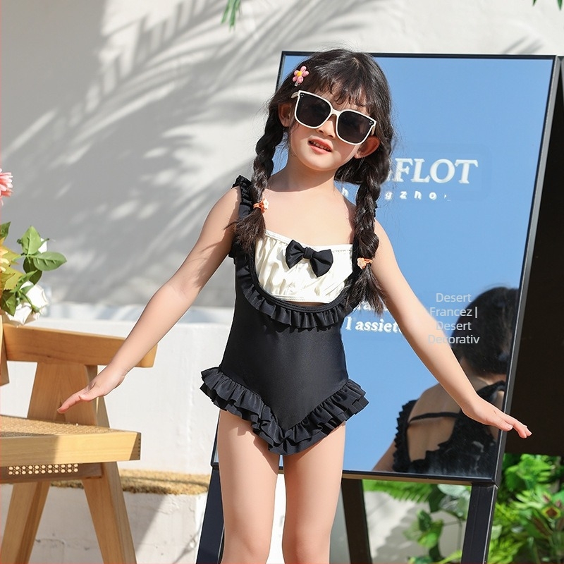 Costum de baie pentru copii, costum de baie dintr-o singură piesă, cu fundă, drăguț, pentru plajă, model prințesă, nou, 2022