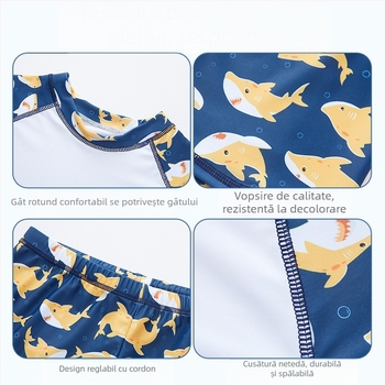 Costum de baie pentru copii, cu imprimeu de delfini și desene animate, stil despicat, costum de baie pentru băieți, de mărime medie și mare, costum de baie pentru bebeluși, în stoc