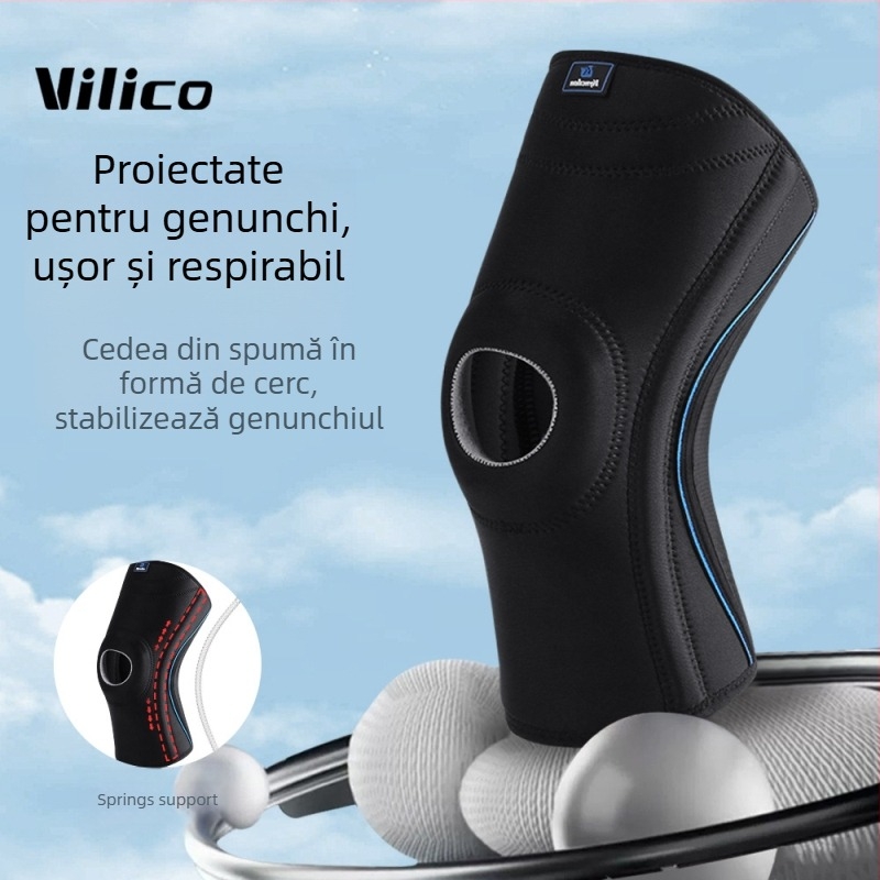 Genunchiere anti-coliziune pentru sporturi în aer liber, silicon antiderapant, fitness, ciclism, alpinism, alergare, genunchiere cu suport de primăvară, en-gros