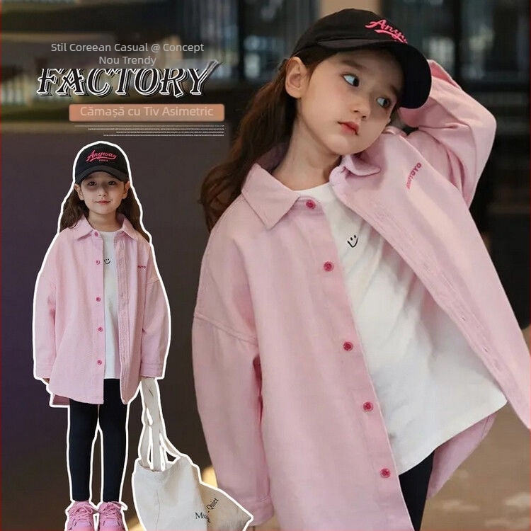 Fete cămașă haină nouă primăvară și toamnă fete elegant mânecă lungă lejeră casual îmbrăcăminte pentru copii