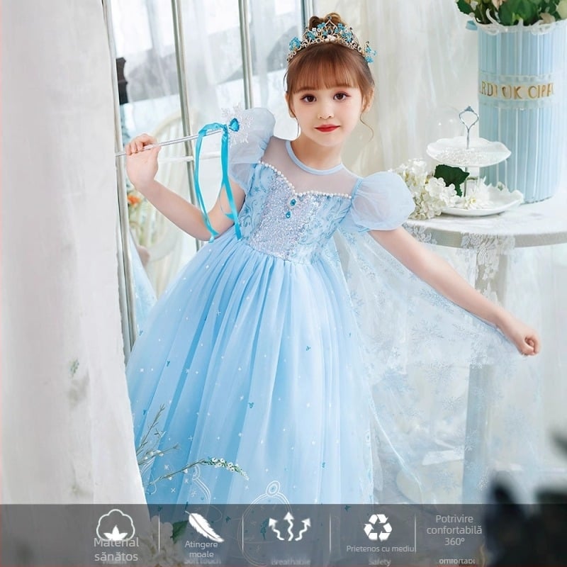 Rochie de prințesă Aisha, rochie strălucitoare de vară, rochie de ziua de naștere pentru copii, rochie Aisha, rochie Aisha pentru fete