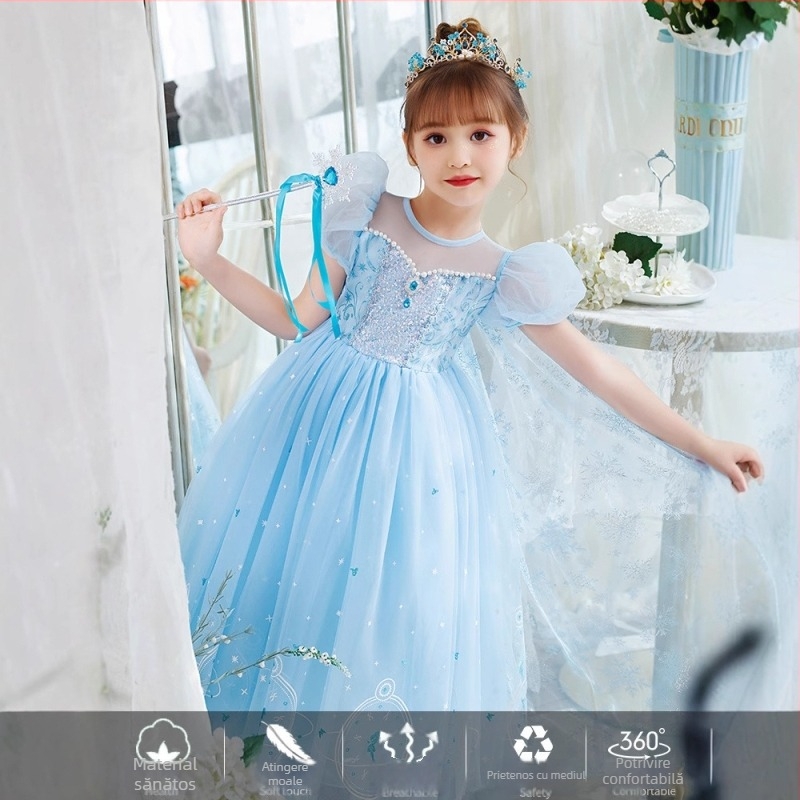 Rochie de prințesă Aisha, rochie strălucitoare de vară, rochie de ziua de naștere pentru copii, rochie Aisha, rochie Aisha pentru fete