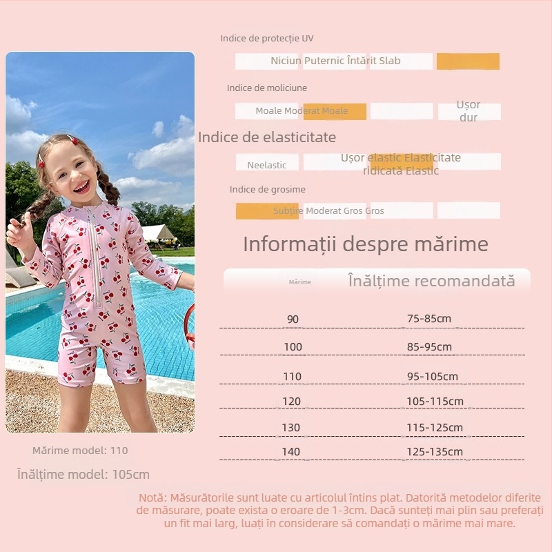 Costume de baie pentru copii, fete și băieți, 2024, Hot Spring, noi, cu mânecă lungă, cu protecție solară, cu uscare rapidă, body-on, pentru copii mari, medii și mici, en-gros