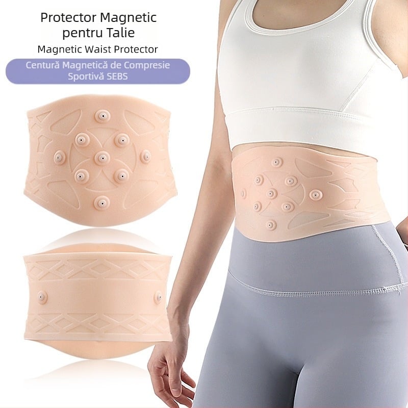 SEBS Protecție magnetică a taliei pentru alergare, ciclism, sport, curea magnetică presurizată cu absorbție a șocurilor, protecție moale pentru fitness