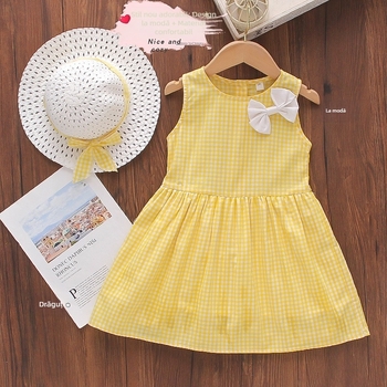 Rochie de vară pentru fete, stil coreean, cu imprimeu floral, fără mâneci și bretele, 313245