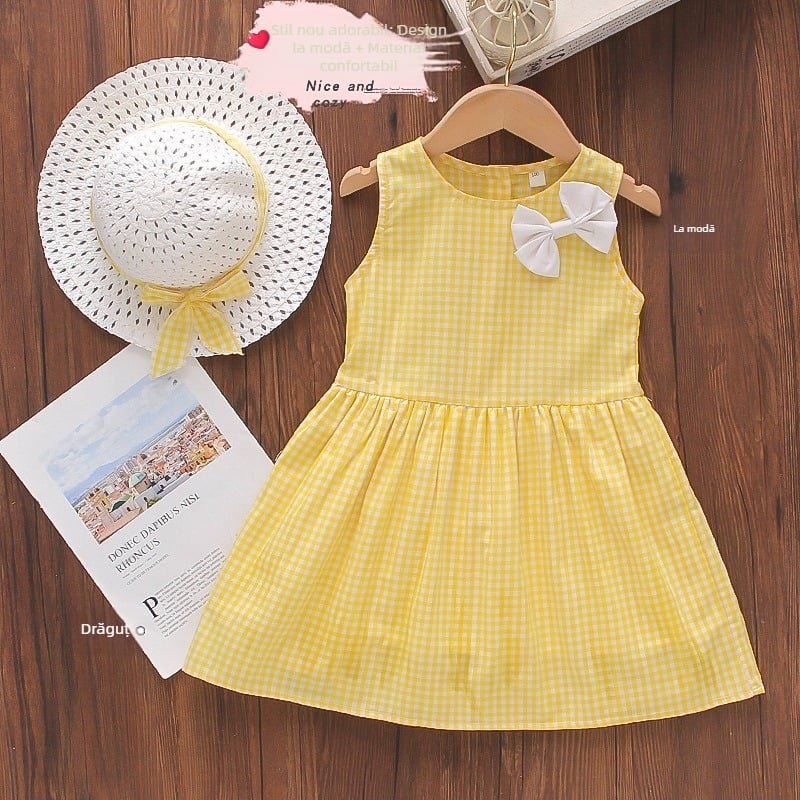 Rochie de vară pentru fete, stil coreean, cu imprimeu floral, fără mâneci și bretele, 313245